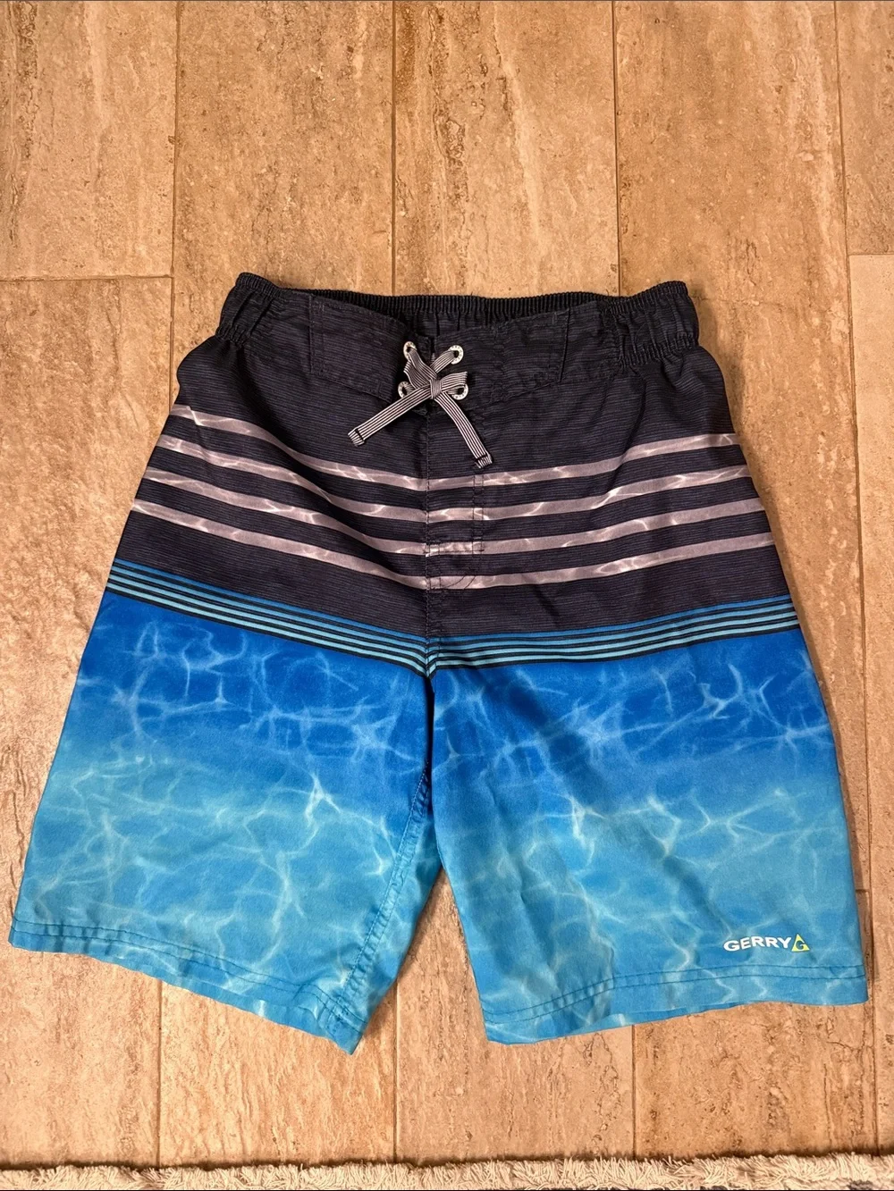 Gerry Weber Blue Ombre Pool-Print Boys' Swim Trunks